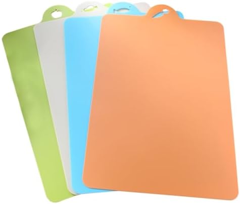 BESPORTBLE 4pcs Flexible Cutting Boards with Hanging Hole Food-safe