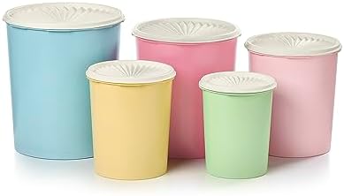 Tupperware Heritage 10-Piece Pastel Tall Canister Set