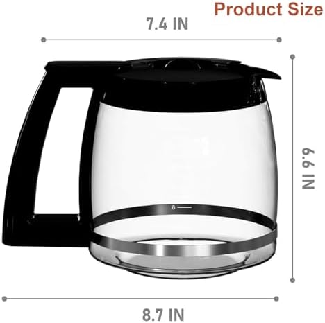14-Cup Glass Carafe Replacement for Cuisinart Coffee Maker Models