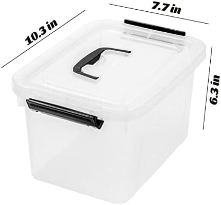 6 Quart Clear Storage Latch Boxes, 6-Pack