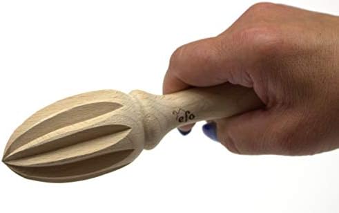 efo Wooden Lemon Squeezer Reamer, Handheld Citrus Juicer