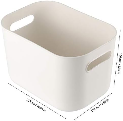 10 x 7 x 6 Inch 6 Pack Plastic Storage Bins with Handles, Pantry