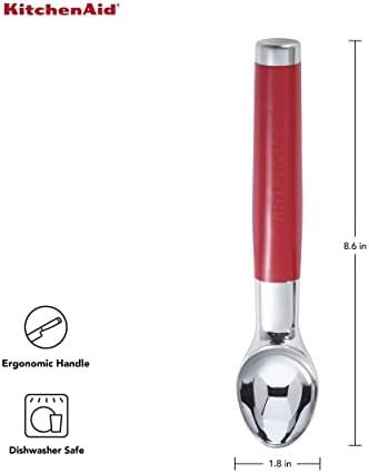 KitchenAid Classic Ice Cream Scoop, 8.6 inches, Empire Red