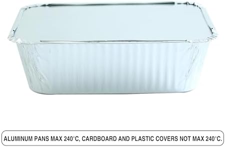 PARTY BARGAINS 5 Lb. Aluminum Foil Pans with Lids - 25 Count Set with