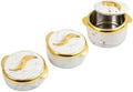 3 Piece Thermal Serving Bowl Set, Insulated Stainless Steel, Lids, Hot Cold
