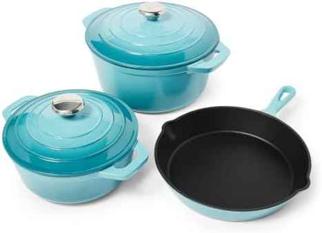 Sur La Table Enameled Cast Iron 5-Piece Set, Light Blue