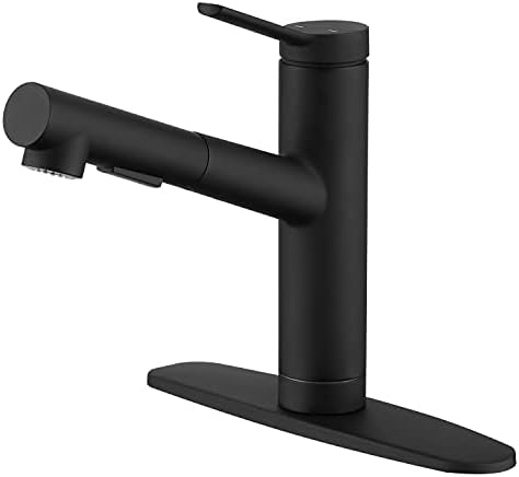 CREA Black Kitchen Bar Faucet with Pull Out Sprayer
