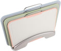 Plastic Cutting Board Set with Handles, Holder Stand and Juice Grooves