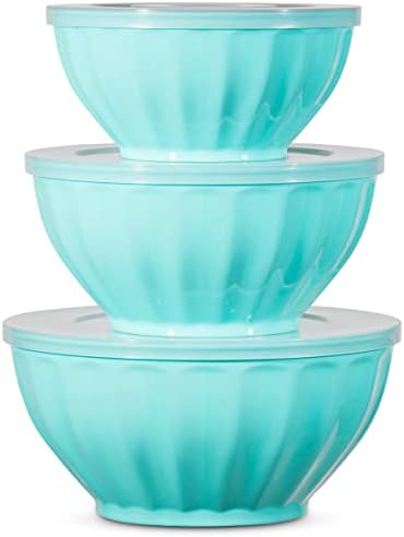 Godinger Mixing Bowls with Lids, Plastic Nesting Bowls Set, Food