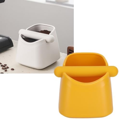 Yellow ABS Coffee Knock Box Removable Knock Bar Grind Waste Dump Bin