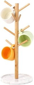 Bamboo Mug Holder, Strong 8 Hooks Coffee Mug Holders Tree Stand