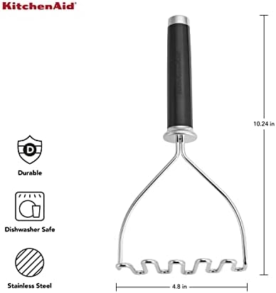 KitchenAid Gourmet Stainless Steel Wire Masher, 10.24-Inch, Black