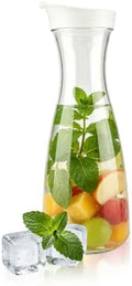 Water Carafe with Lid, Plastic Pitchers for Party Carafe Iced Tea