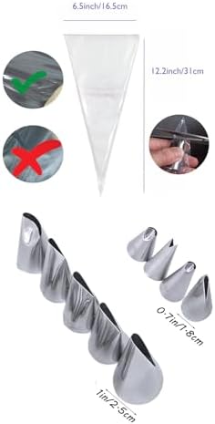 Petal Piping Tips Set 104 123 124 125 126 127 79 81 352 with Bags for