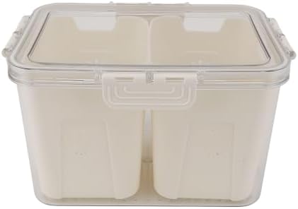 Fridge Food Storage Container with Lid, 2 Grid