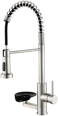 Pull Down Kitchen Faucet with Cup Washer, Brushed Nickel