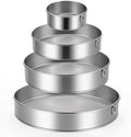 4 Pack Flour Sifter with Hanging Ring, Stainless Steel Fine Mesh