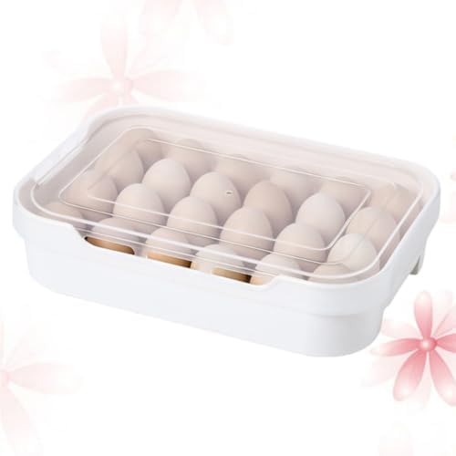 Plastic Egg Storage Box, Drawer Type Egg Tray with Lid for