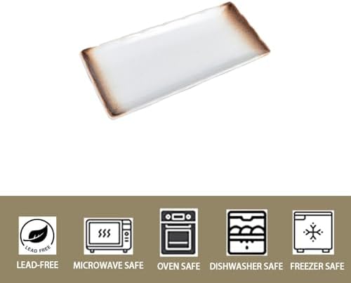 Sushi Plates, Ceramic Rectangular Platters Serving Trays Set, Sushi