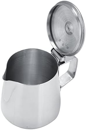 Milk Frothing Pitcher, Stainless Steel Milk Frother Cup with Lid Small