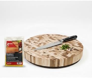 Canadian Maple Round End Grain Chopping Block, 18 x 2 Inches