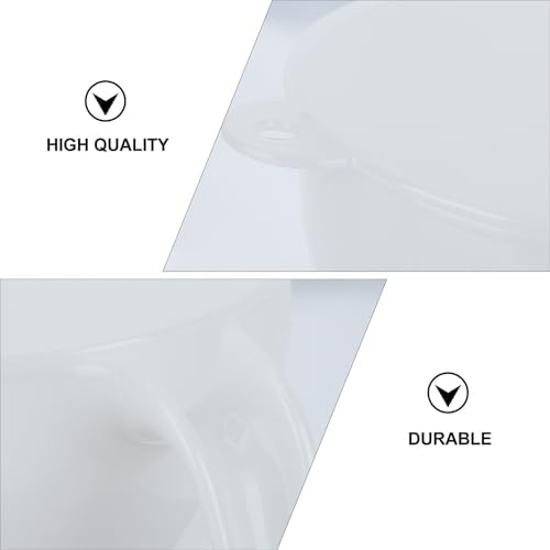 5 Set Plastic Food Bowls with Lid and Handle, White ABS