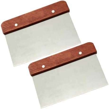 Stainless Steel Scraper & Chopper, 2 Pack Metal Bench Scraper Dough