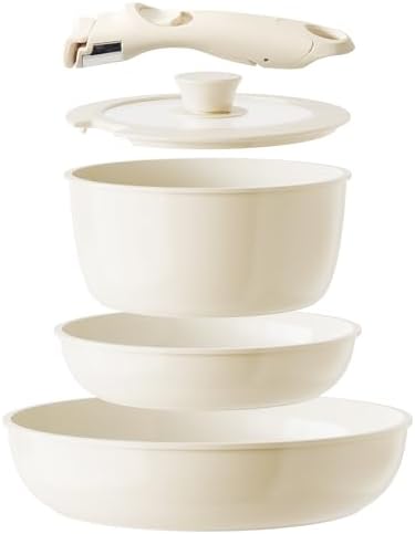 Redchef Ceramic Pots and Pans Set Non Stick, Detachable Cookware Set