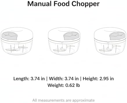 17 fl oz Manual Food Chopper, Pull-String Prep Tool for Garlic and