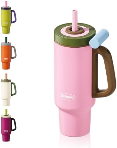 36oz Insulated Tumbler with Straw, Ceramic Water Bottle Travel Mug