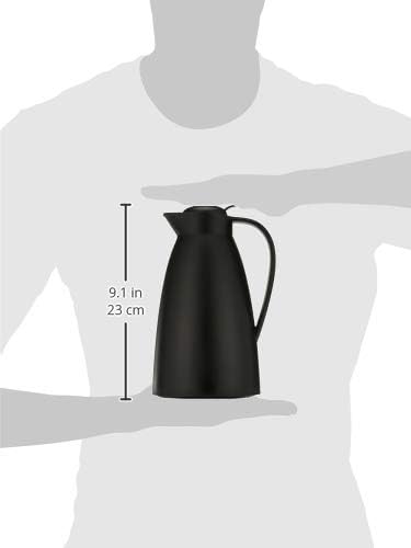 Alfi Glass Vacuum Frosted Plastic Carafe, 1 L, Black (AG2800BK2)
