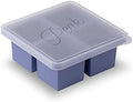 W&P Cup Cubes Silicone Freezer Tray with Lid, Blue, Makes 4 Perfect