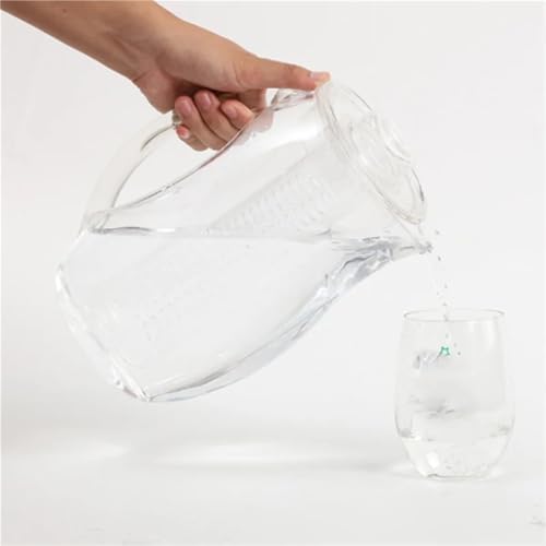 Glass Pitcher with Lid Fruit Water Pitcher with Infuser 2.5L