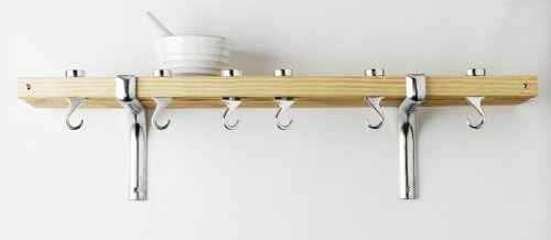 Taylor & Ng Track Wall Pot Rack, 36", Natural Wood