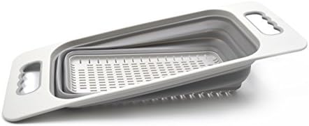 SAMMART Over The Sink Rectangular Colander (Grey)