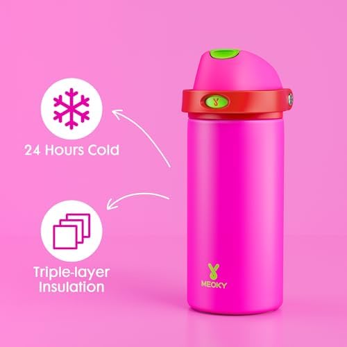 18 oz Insulated Water Bottle for Kids: Meoky Stainless Steel Water