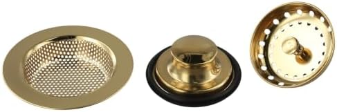 Gold Sink Drain Strainer Stopper Basket Set Stainless Steel Kitchen