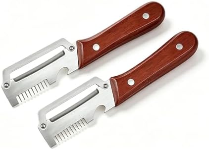 2 Pack Premium Vegetable Peeler with Wooden Handle and Bottle