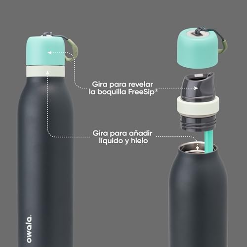 Owala FreeSip Twist Stainless Steel Water Bottle 24 oz Foggy Tide