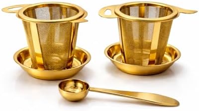 Tea Infuser Set (2 Pack) – Gold Stainless Steel Loose Leaf Tea