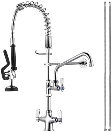 Commercial Kitchen Faucet with Pre-Rinse Sprayer