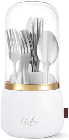 EXIN DECHEN Silverware Organizer with Lid,Silverware Holder,Utensil Holder