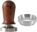 Coffee Tamper, Mat, 51/53/58mm With Dosing Ring, Wooden/Black Handle