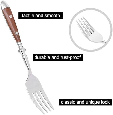 20pcs Silverware Set, Stainless Steel with Riveted Handle (Brown)