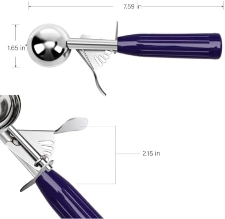 TOPKITCHEN Commercial-Grade Ice Cream Scoop 0.75 oz, 18/8 Stainless