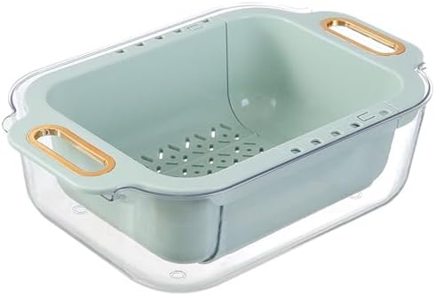 Extendable over sink colander with double layers and retractable