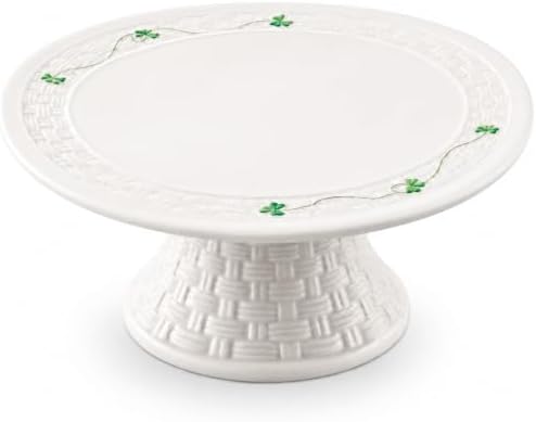 Belleek Classic Shamrock Cake Stand | 10in Parian China | Made in
