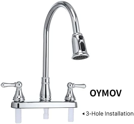 8-inch Non-Metallic RV Kitchen Faucet, Chrome