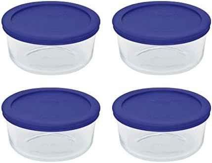 Pyrex 4-Cup Glass Bowls with Lids, 4-Pack