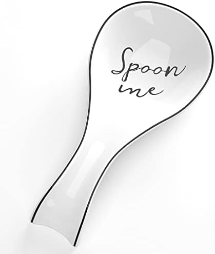 NJCharms Ceramic Spoon Rest for Stove Top, Porcelain Spoon Holder